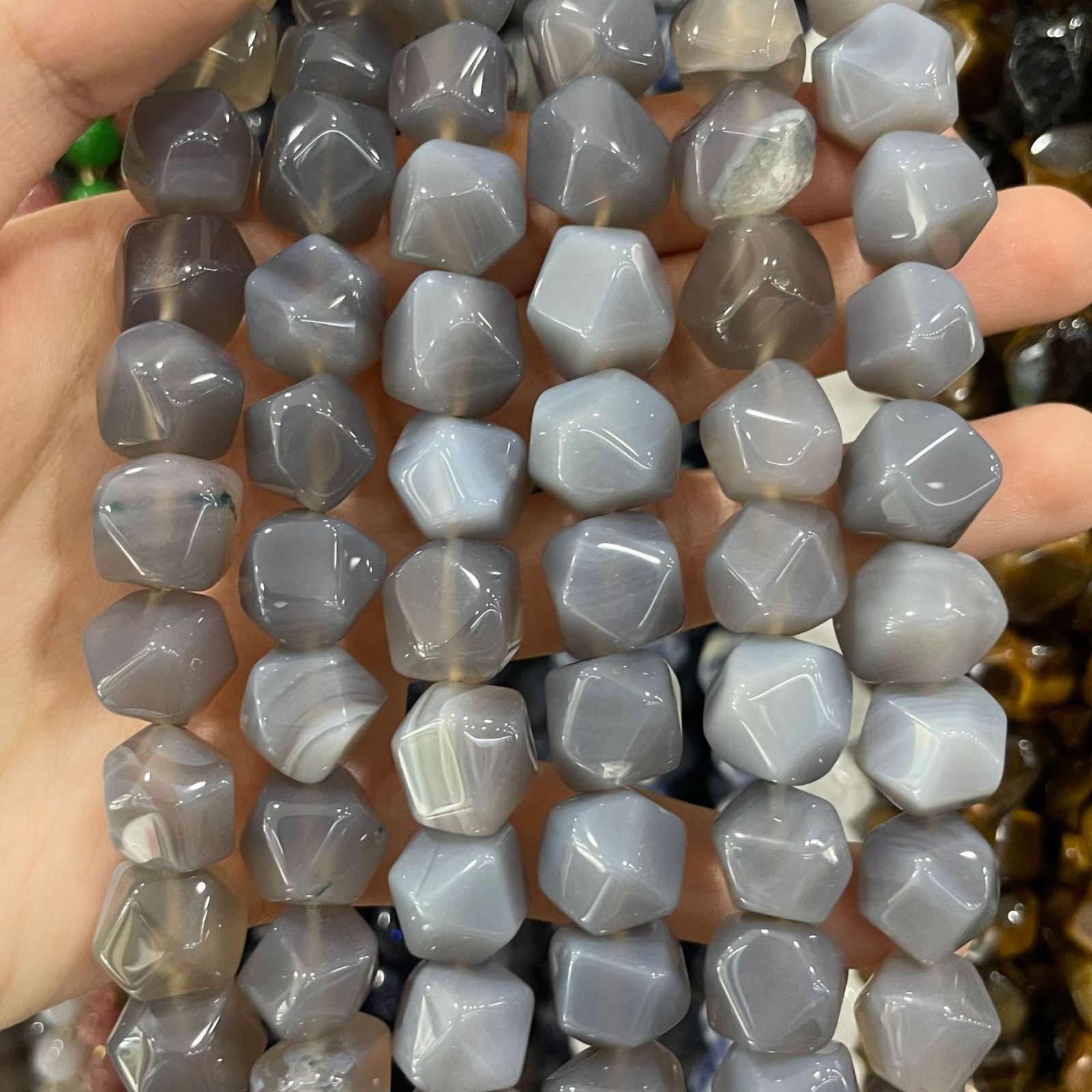 grey agate 14-16mm