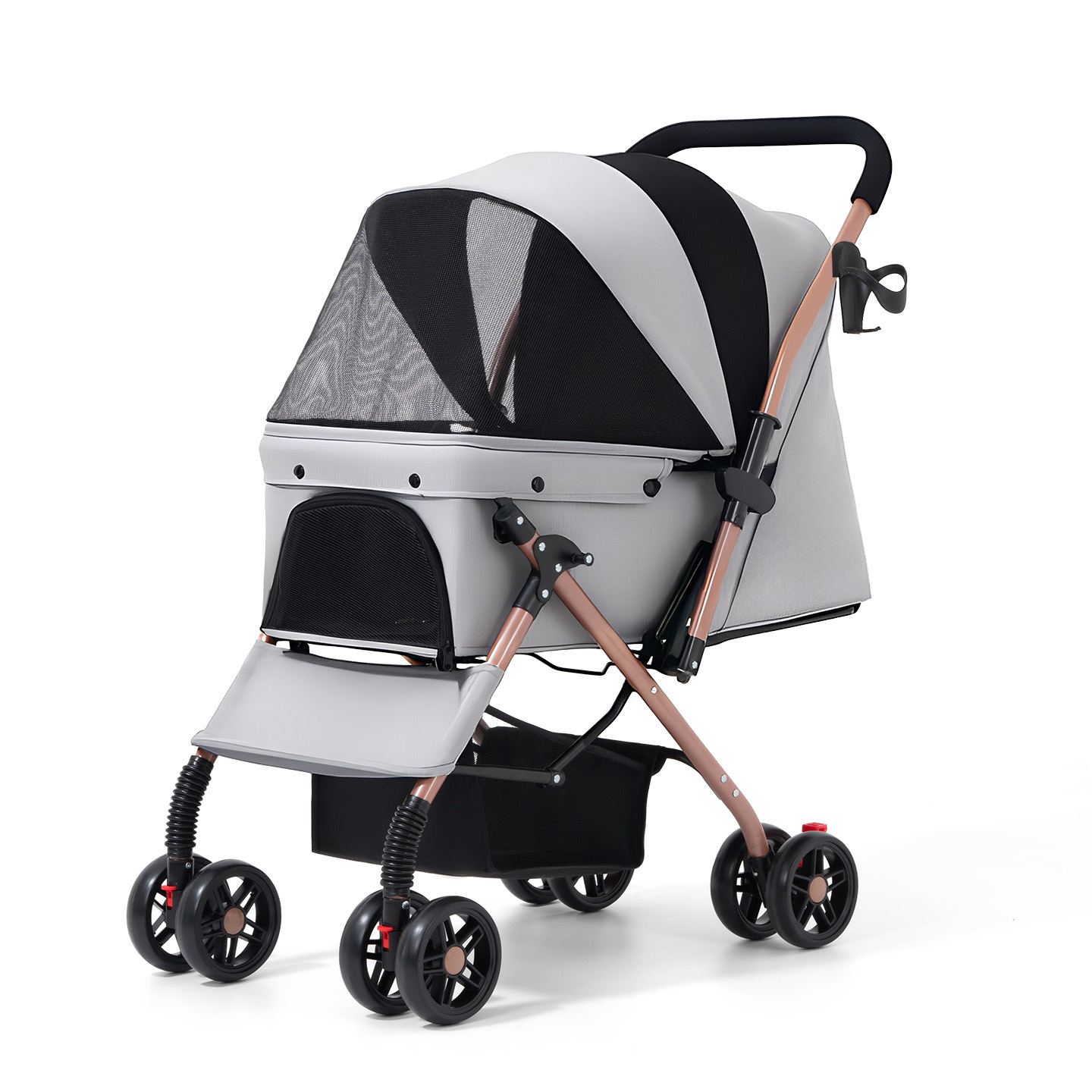 Gray [two-way push, one-click folding]