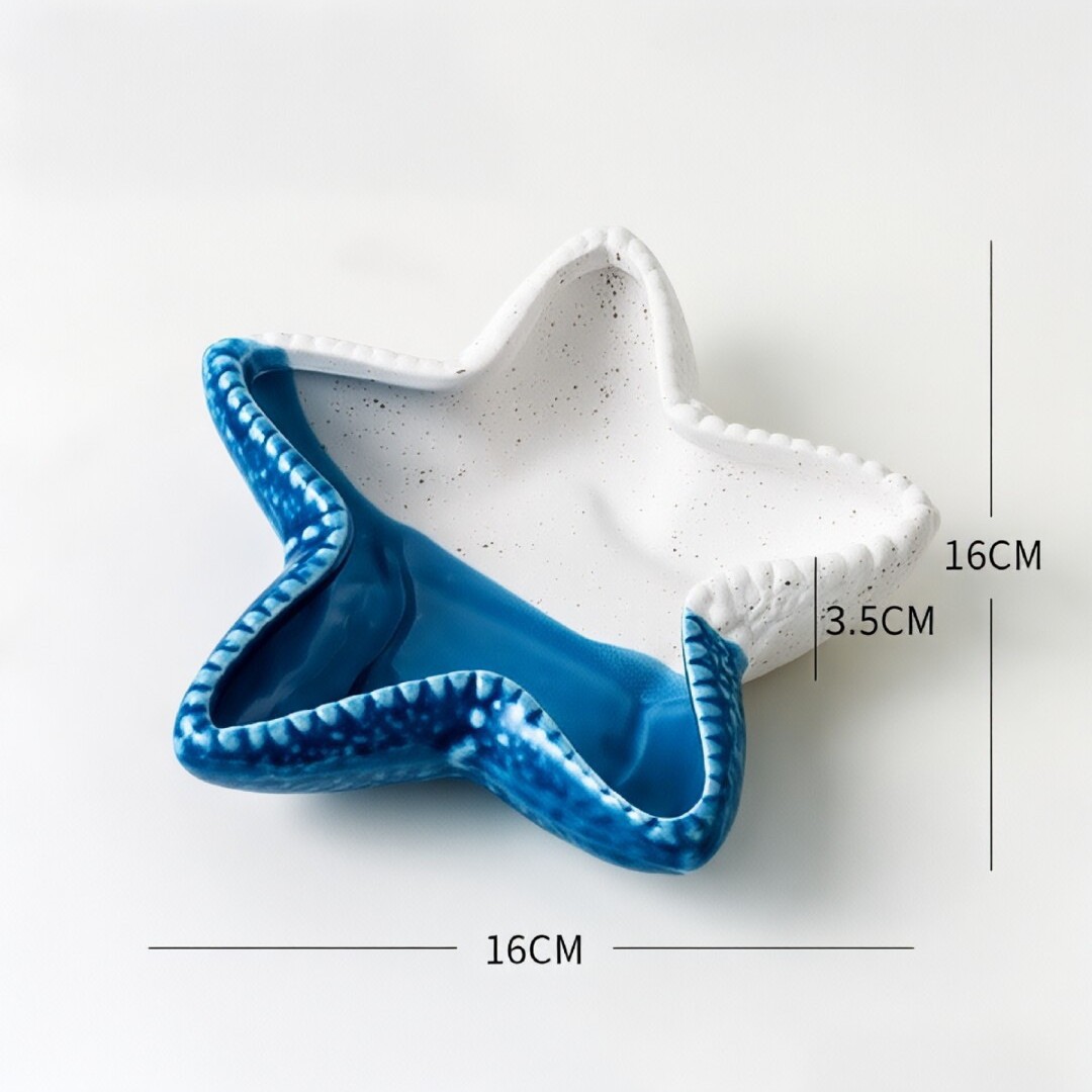 Blue and white starfish