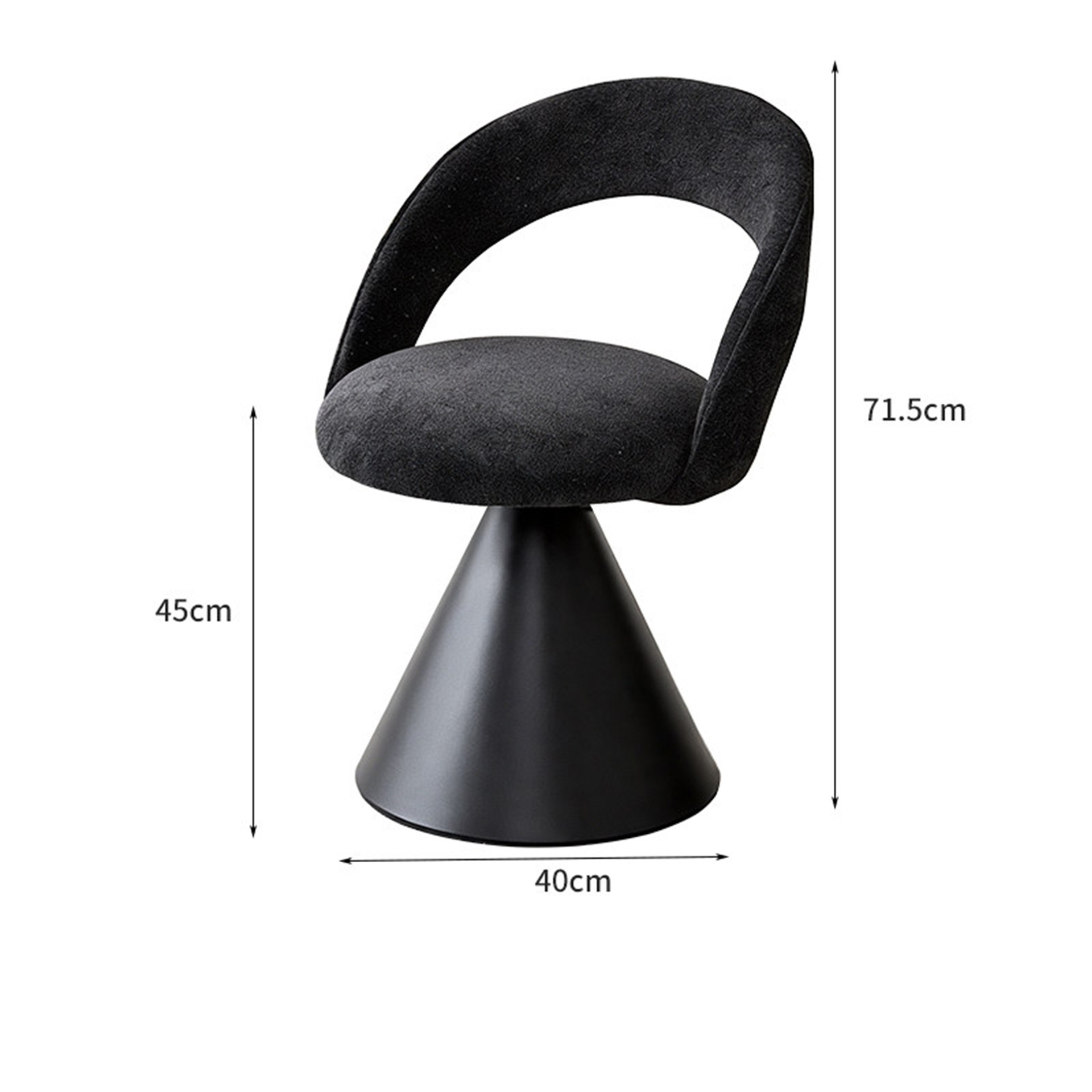 Black shiny star velvet chair (rotatable)
