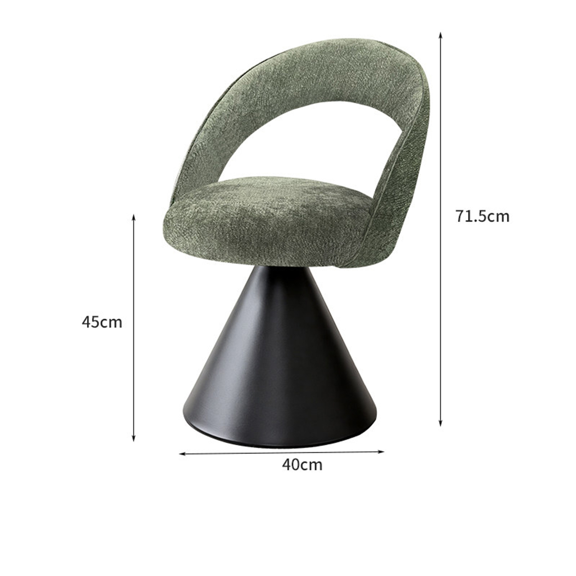 Grass green velvet chair (rotatable)