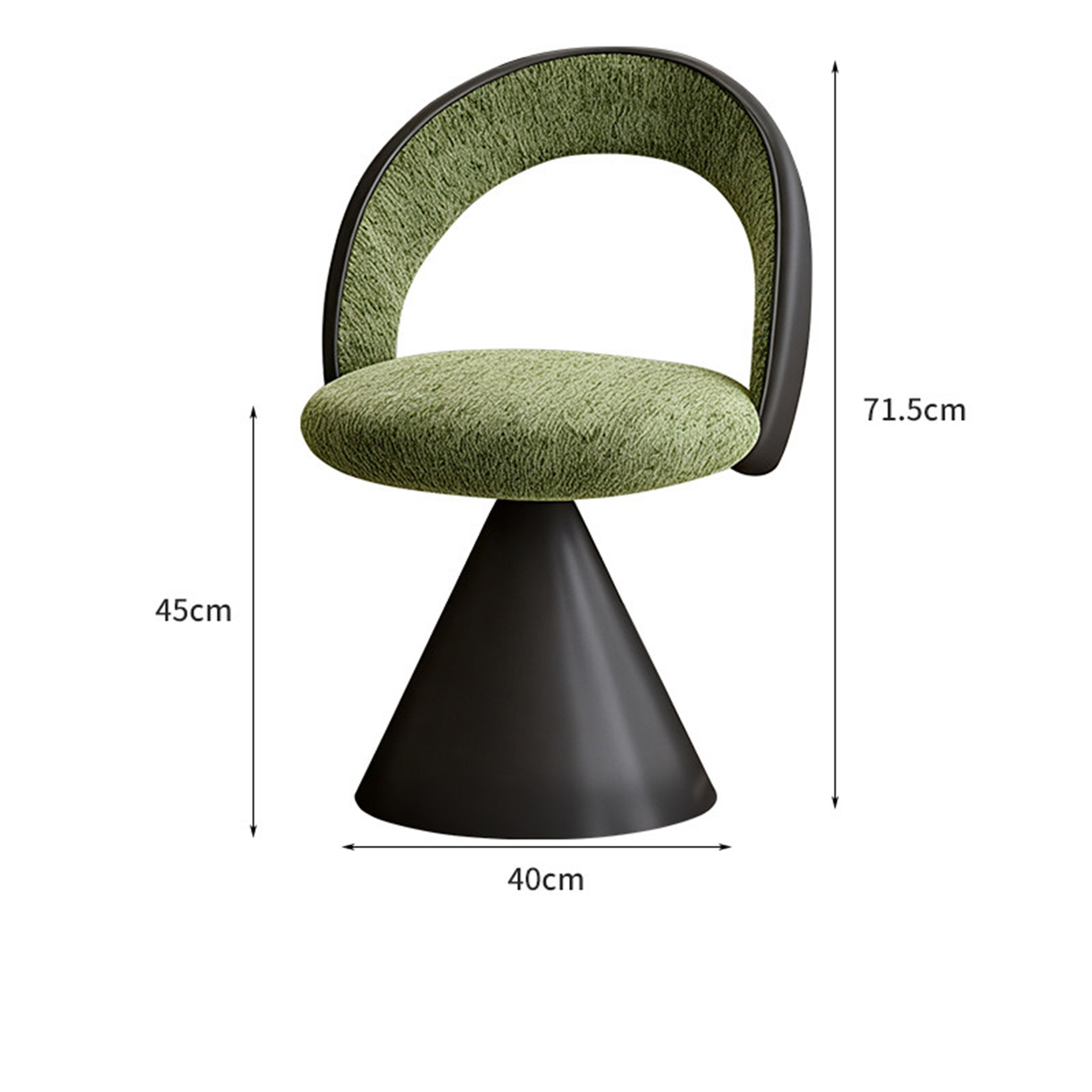 Green velvet cloth   black leather back chair (rotatable)
