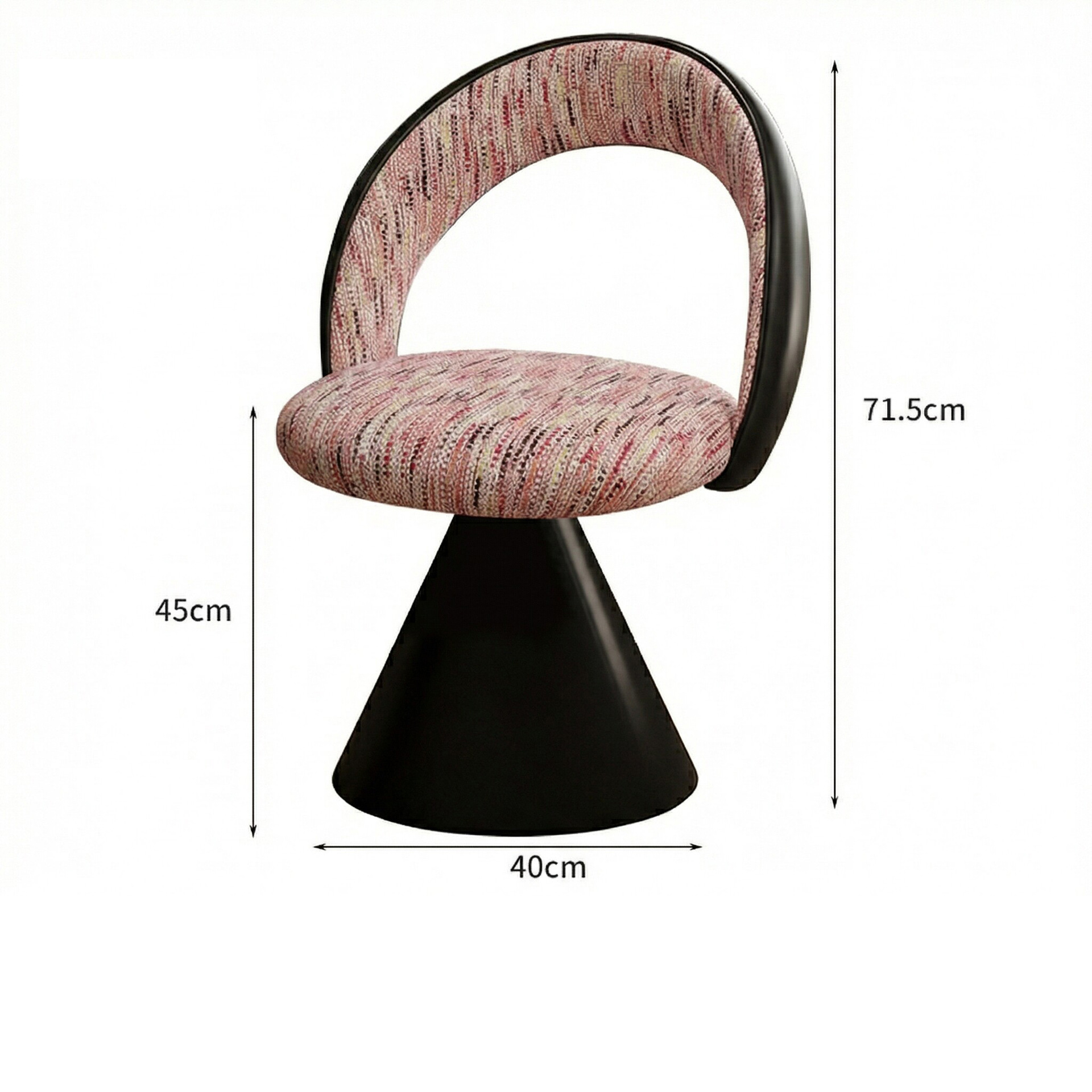 Pink velvet cloth   black leather back chair (rotatable)