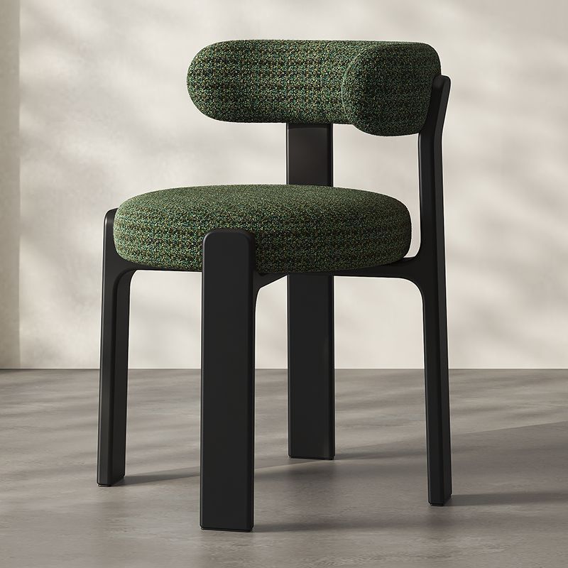Black chenille dark green fabric