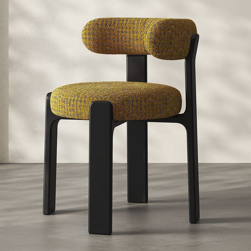 Black chenille turmeric fabric