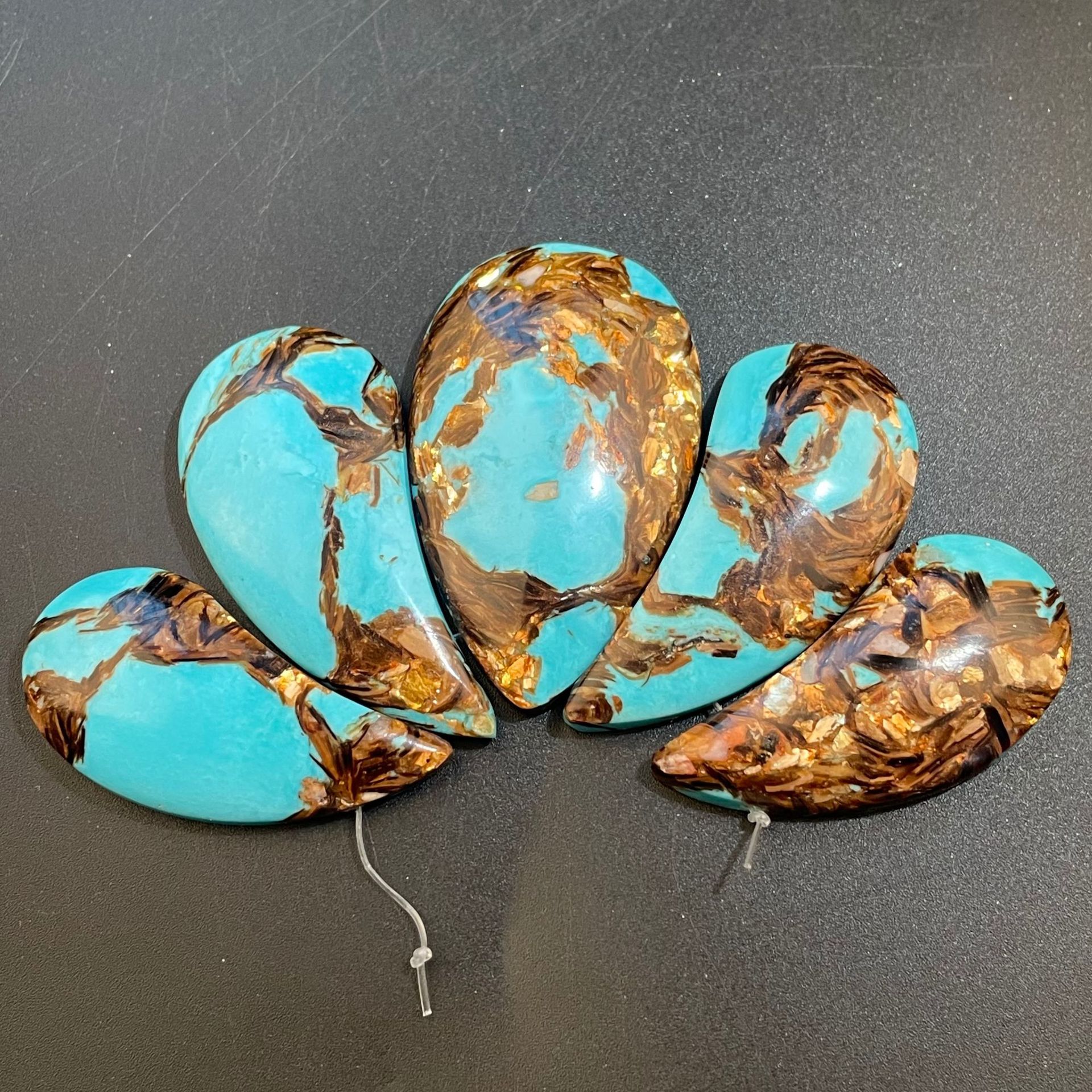 16:Golden bronze turquoise