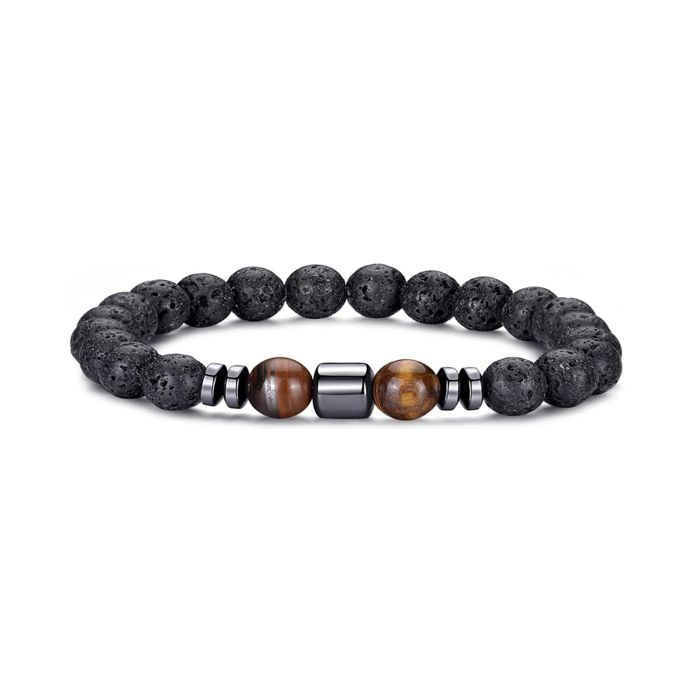 42:Lava stone Tiger eye