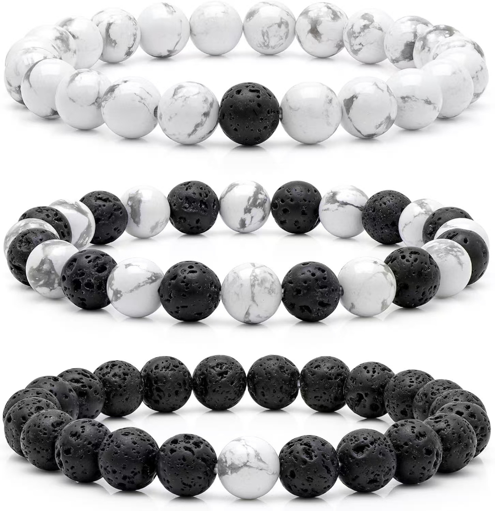 40:Howlite Lava stone 3-pcs set