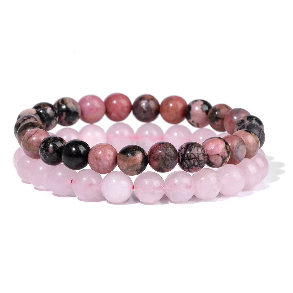 27:8mm Rose quartz Rhodonite