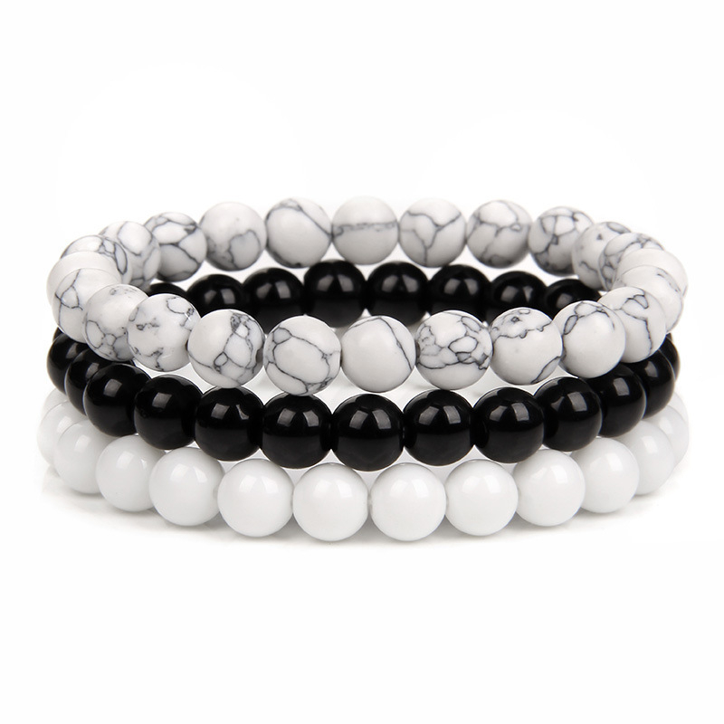 26:8mm Howlite Blackstone White porcelain