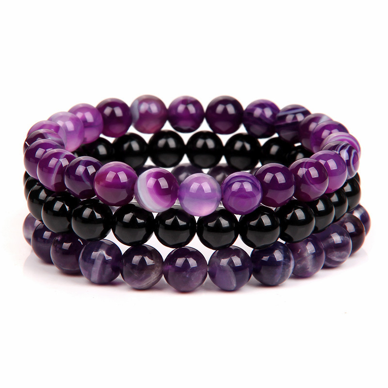 25:8mm Purple lace agete Blackstone Amethyst
