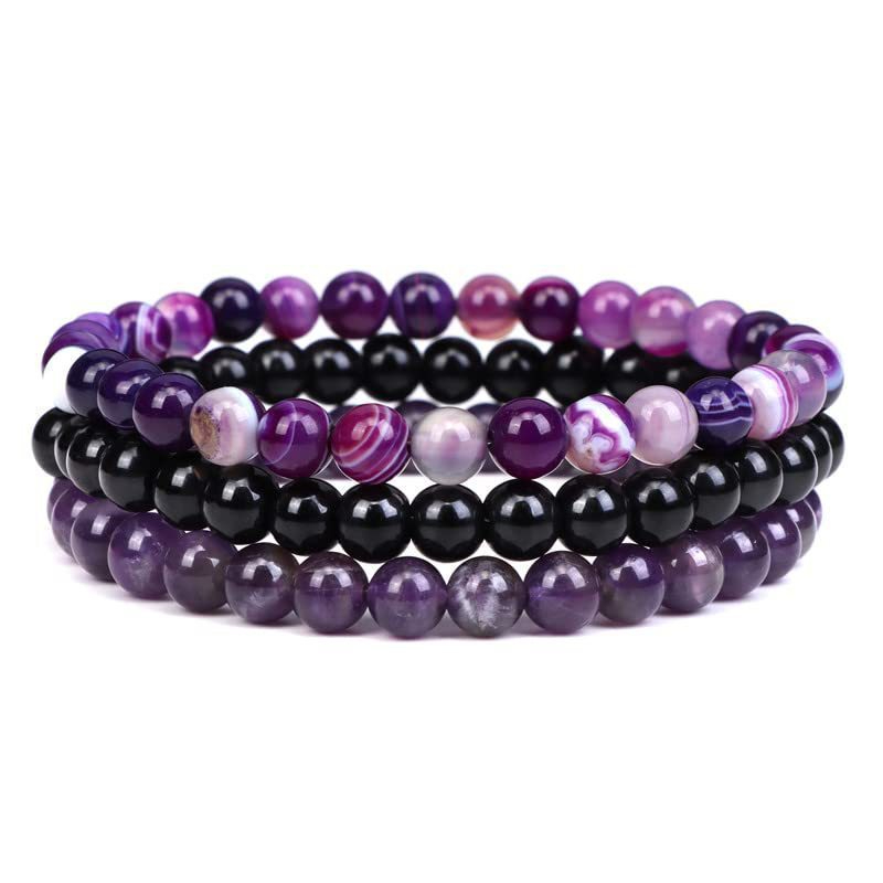 16:6mm Purple lace agete Blackstone Amethyst