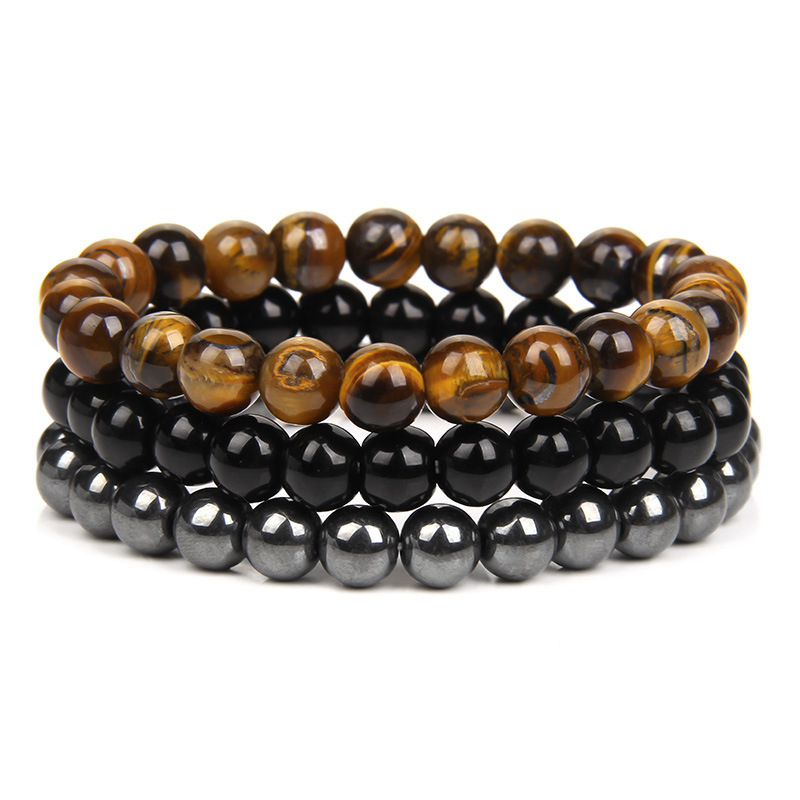 18:8mm Tiger eye Blackstone Hematite