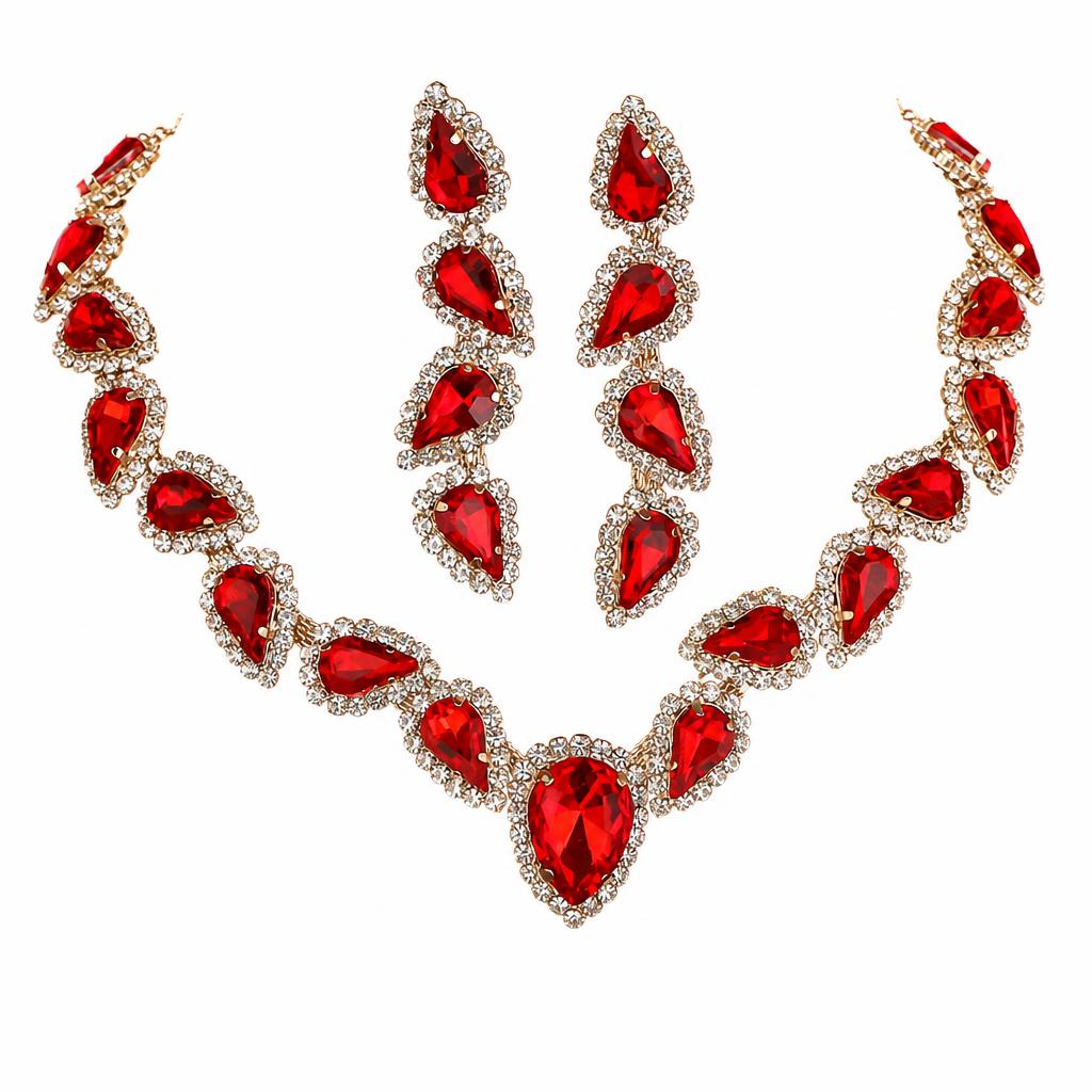 6:Jxjl21375-red crystal two-piece set