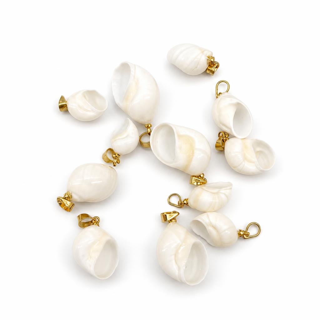 25:White jade snail-golden buckle