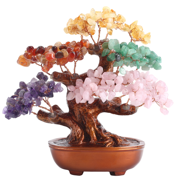 Medium natural colorful crystal 23cm high