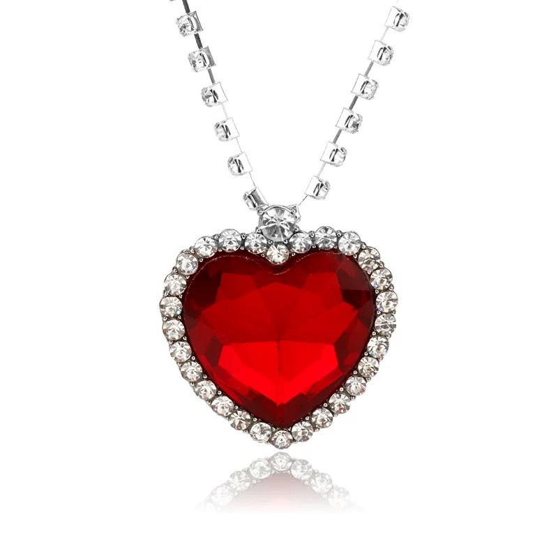 Large 3.5*4 red necklace 002 heart
