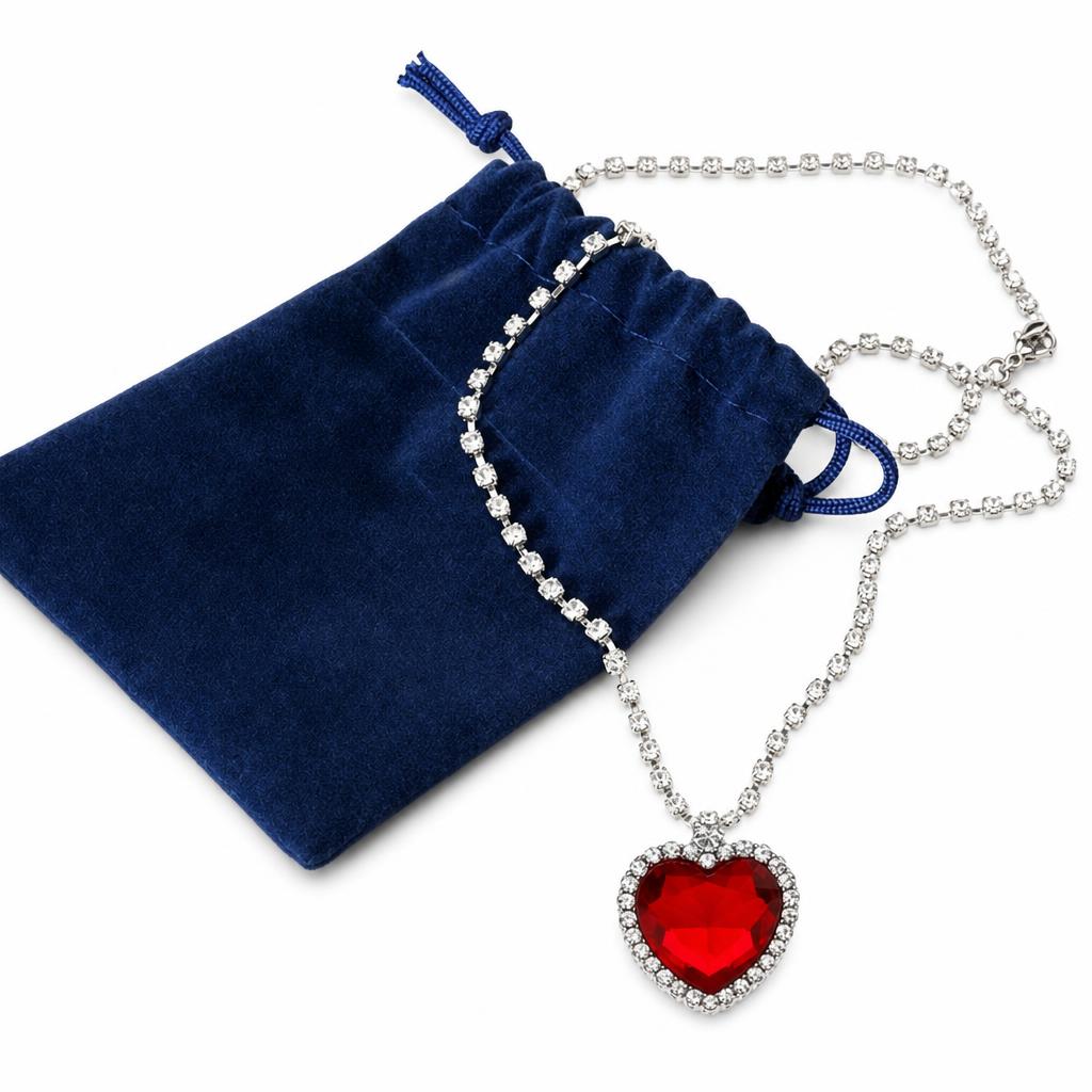 Large size 3.5*4   red bag necklace 002 heart