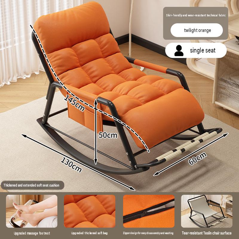 Folding massage footrest [single twilight orange and black frame] [technical cloth]