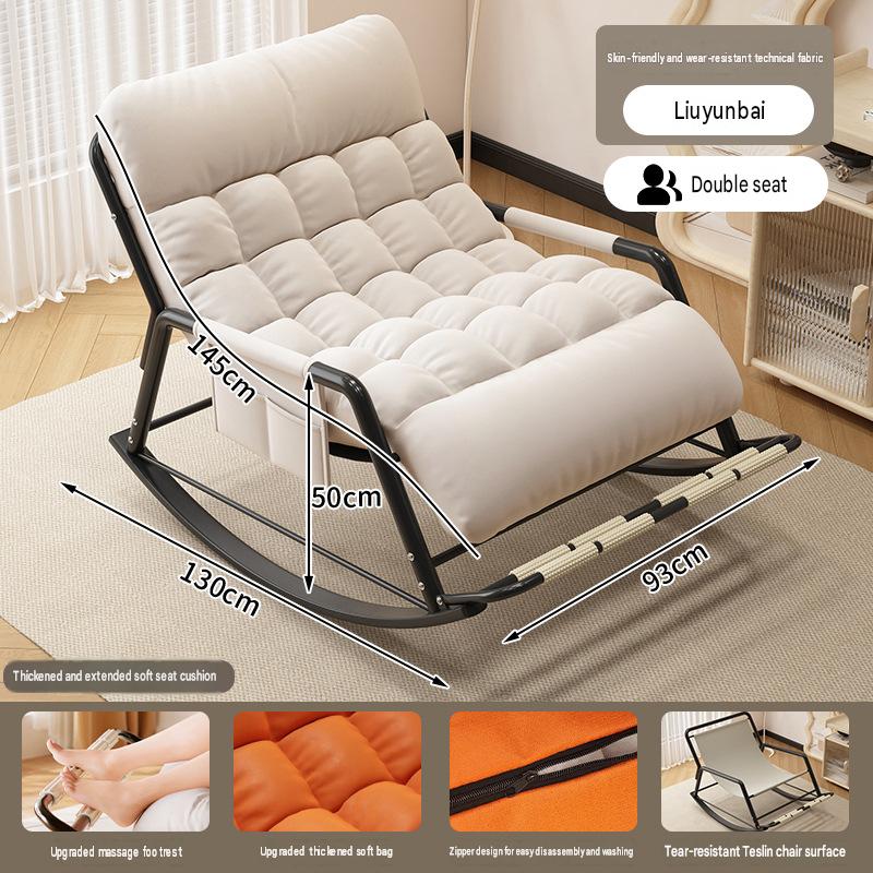 Folding massage footrest [double flow cloud white and black frame] [technical cloth]