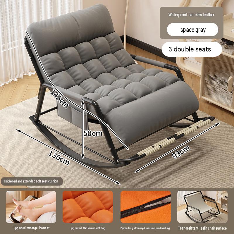 Folding massage footrest [double space gray and black frame] [waterproof and wash-free cat claw leather]