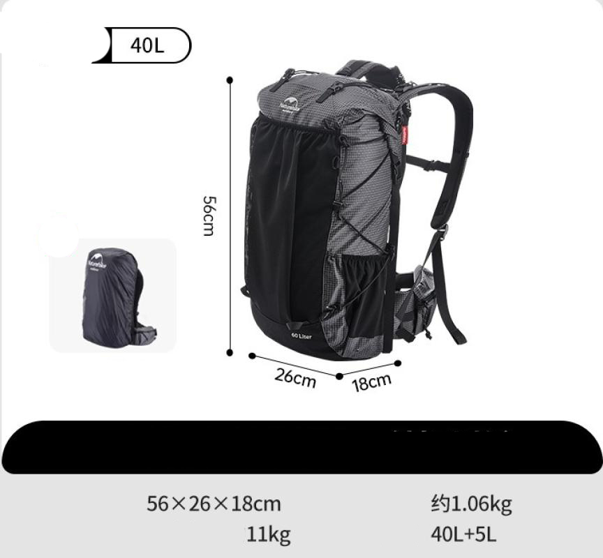 Basic -black 40L 5 with rain cover