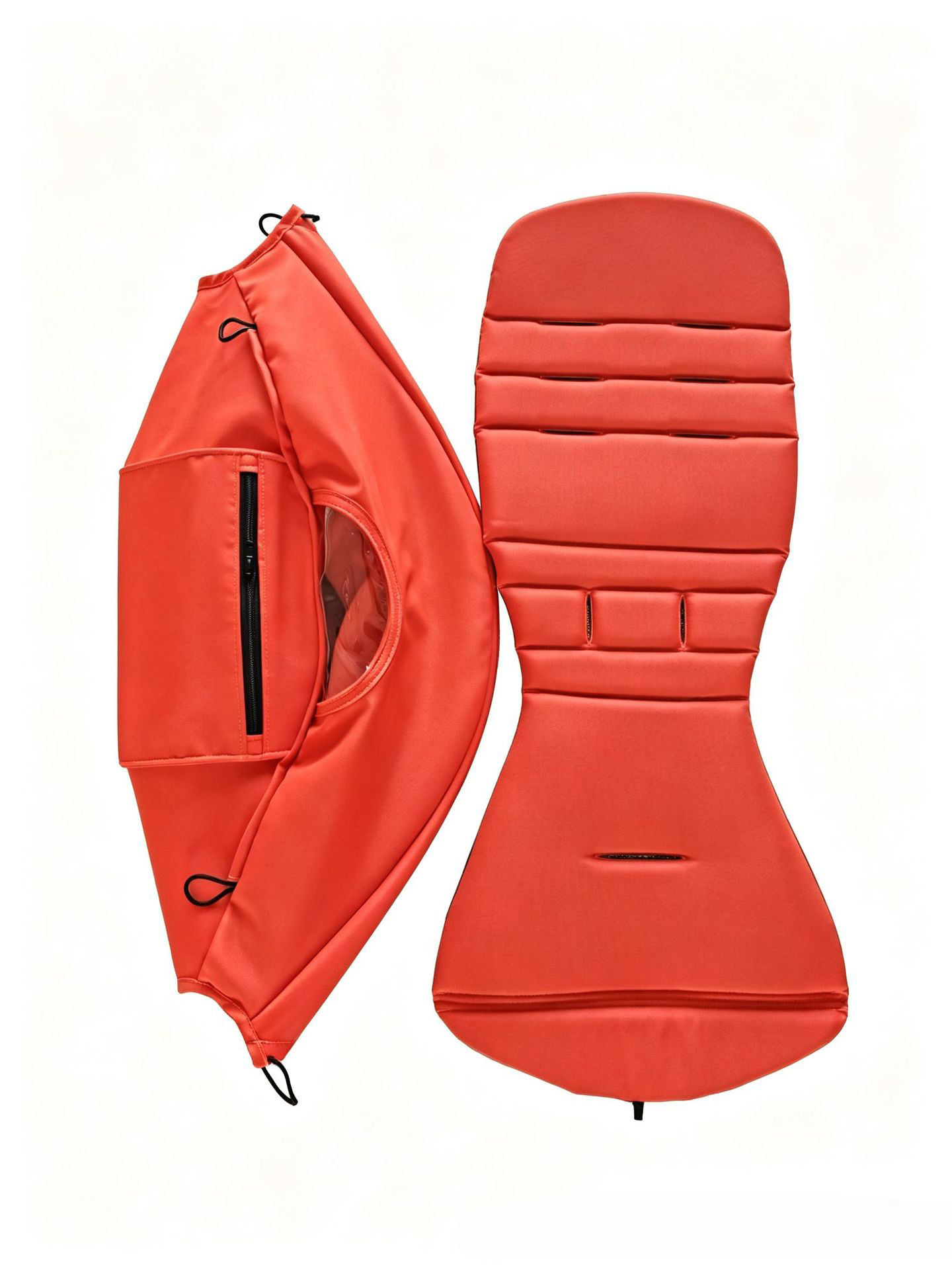 Semi-reclining orange-red pad