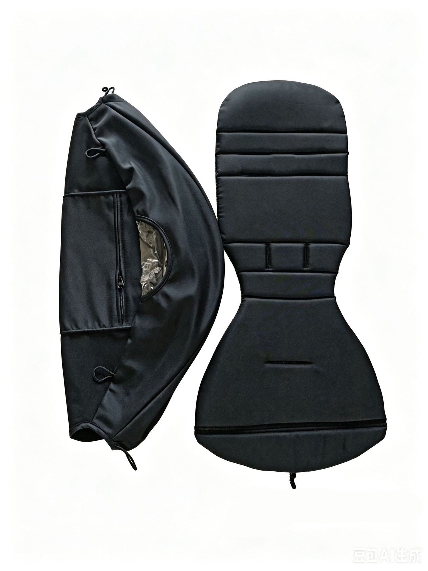Semi-reclining black cushion