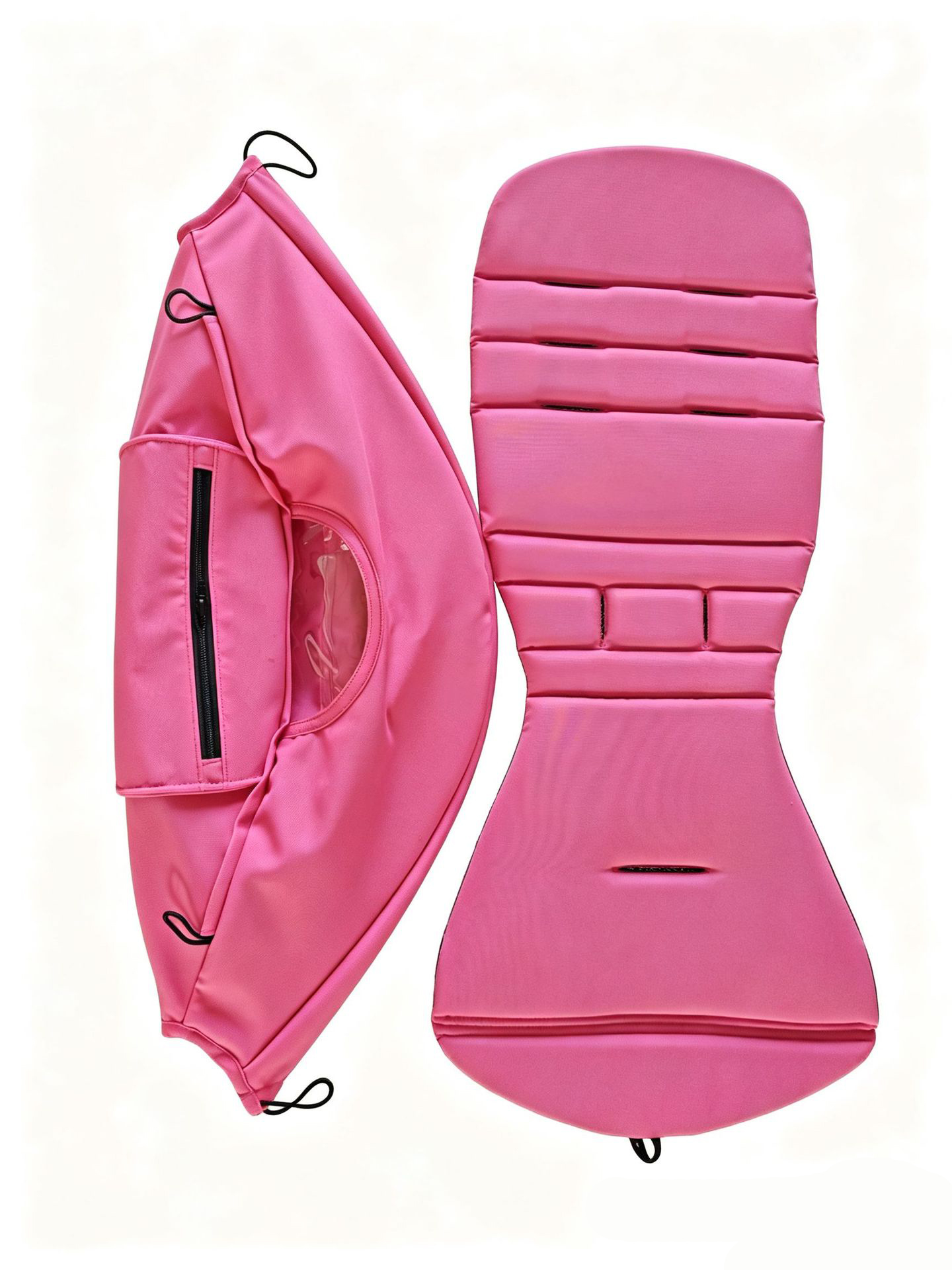 Semi-reclining canopy mat in bright rose