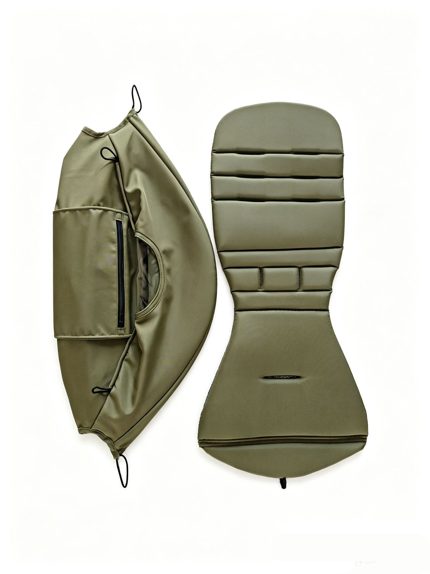 Reclining tent pad in olive green