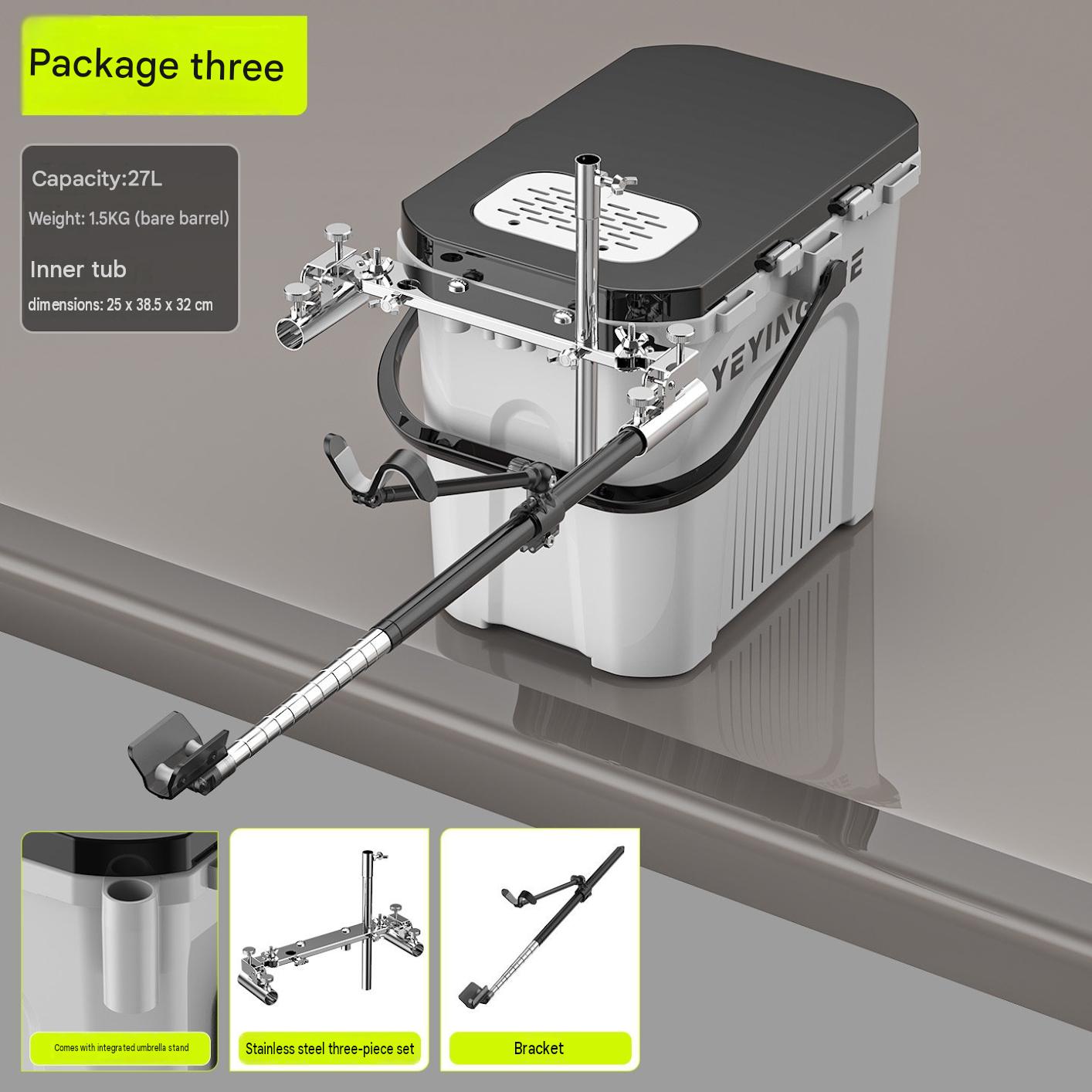 White-package three [naked bucket   integrated stainless steel three-piece set   s-shaped thickened bracket]
