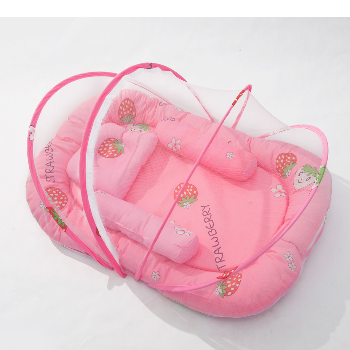 Polyester cotton pink strawberry