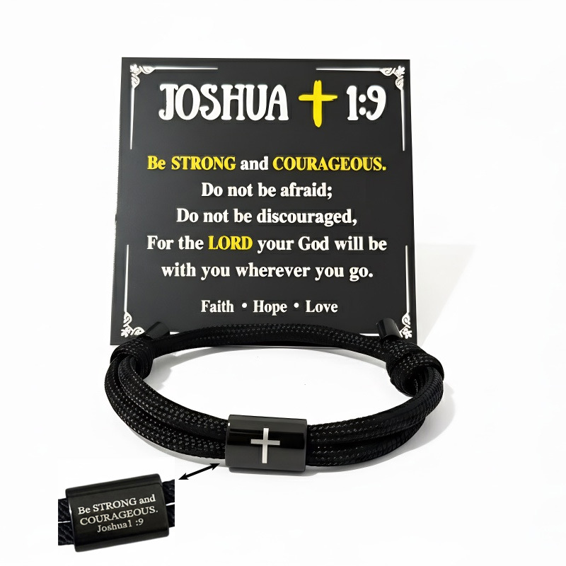 Cross paracord bracelet - black, style b (includes
