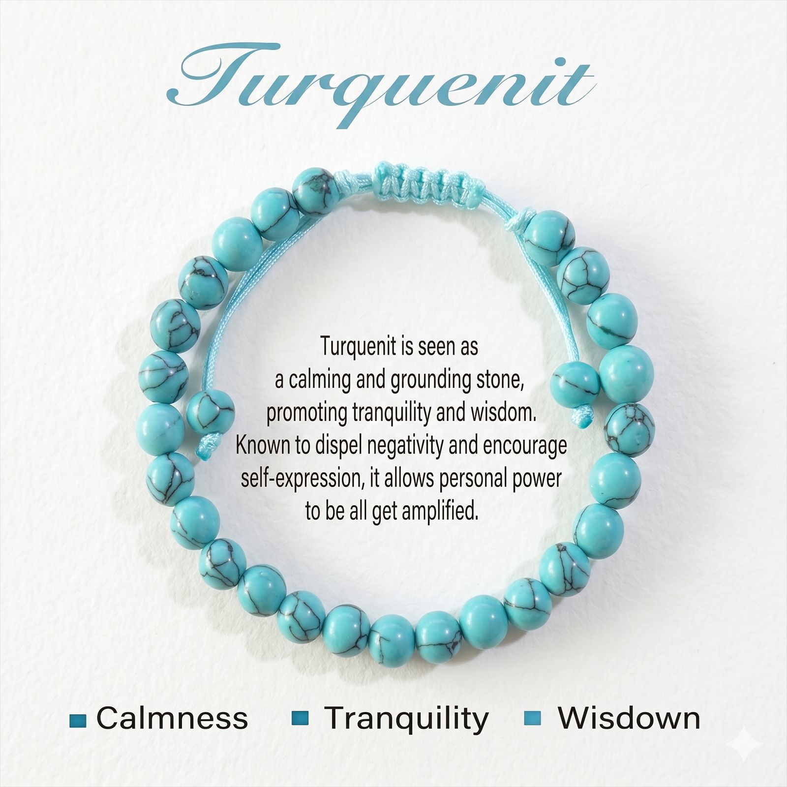 5:Blue turquoise beaded bracelet