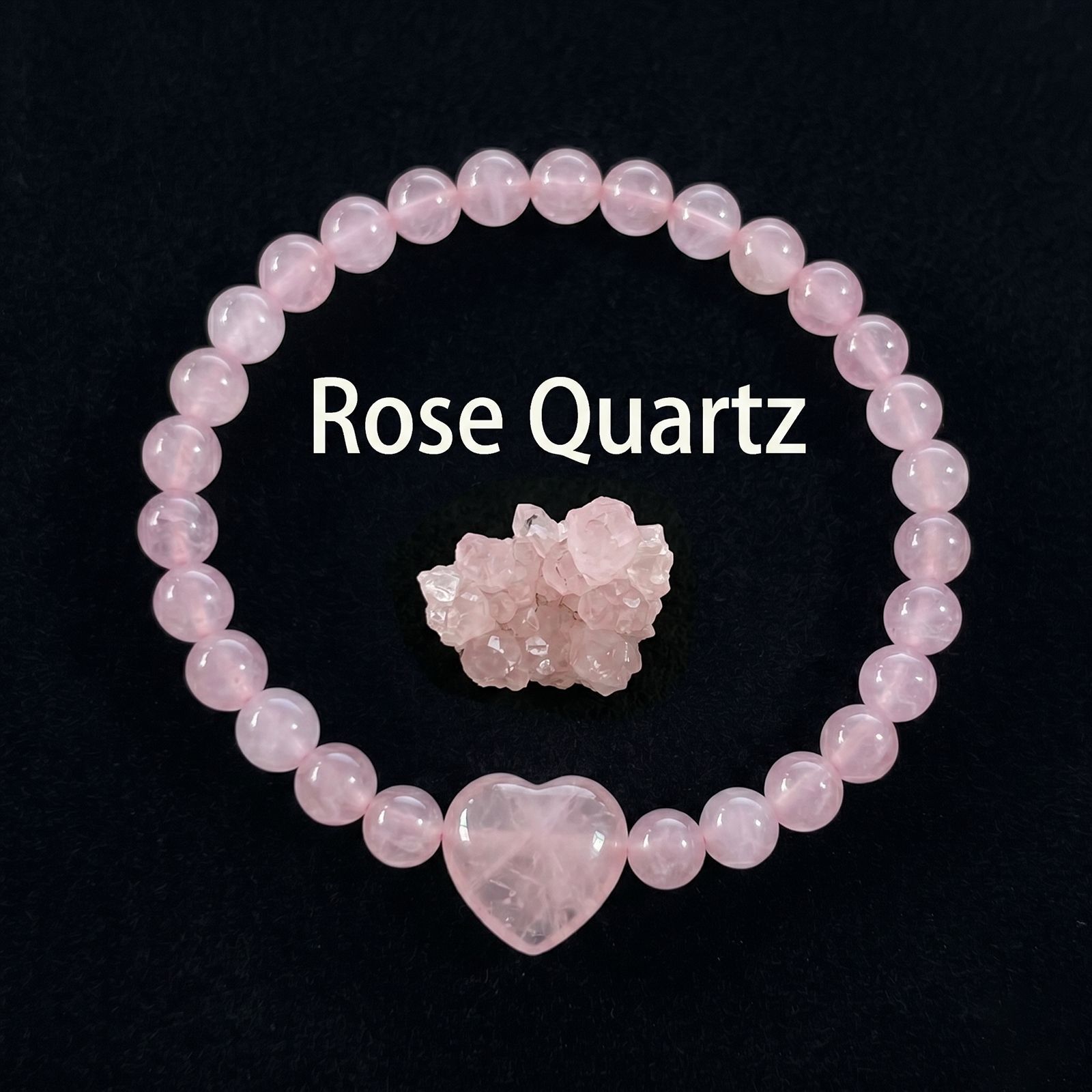 1:Love pendant rose quartz bracelet