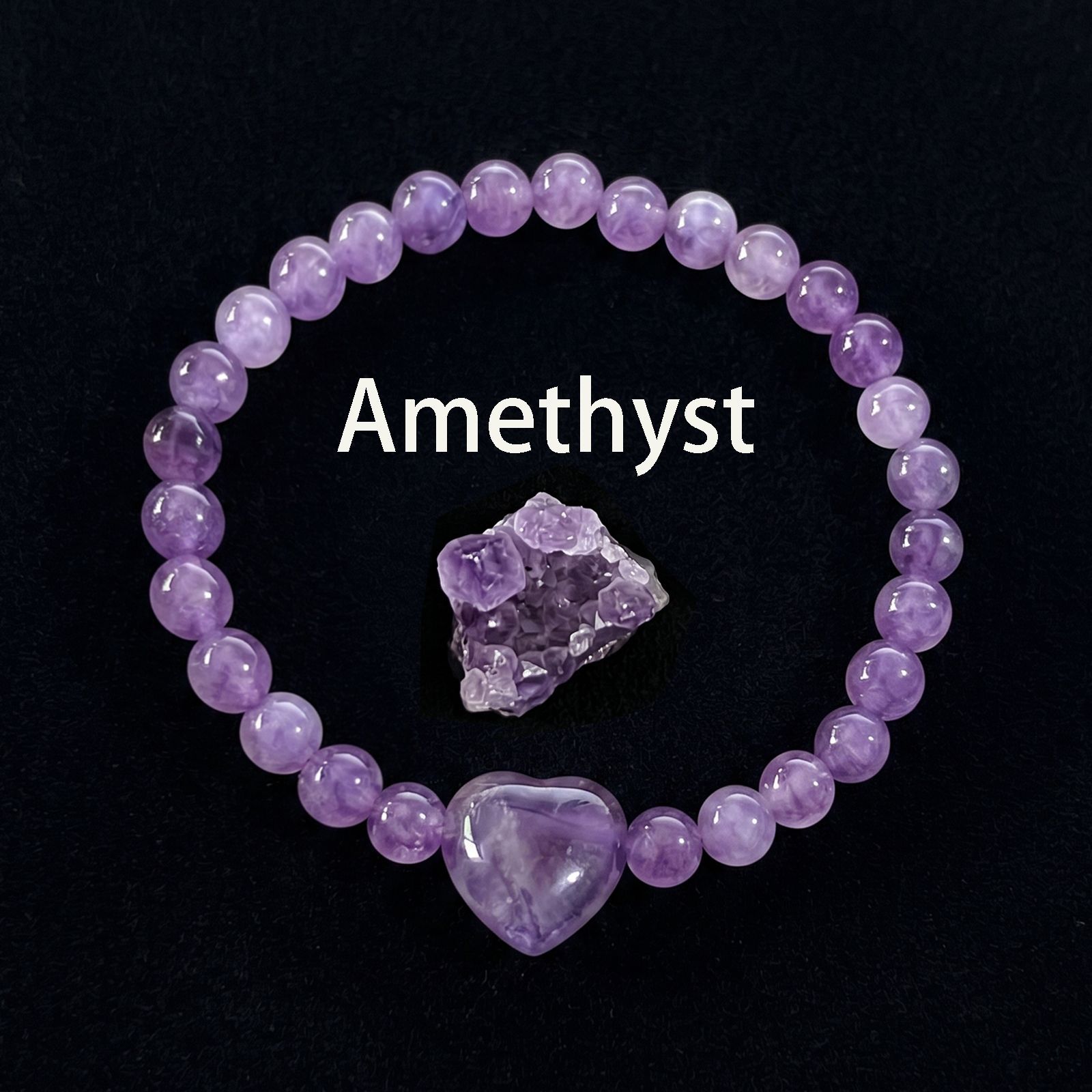 2:Love pendant amethyst bracelet