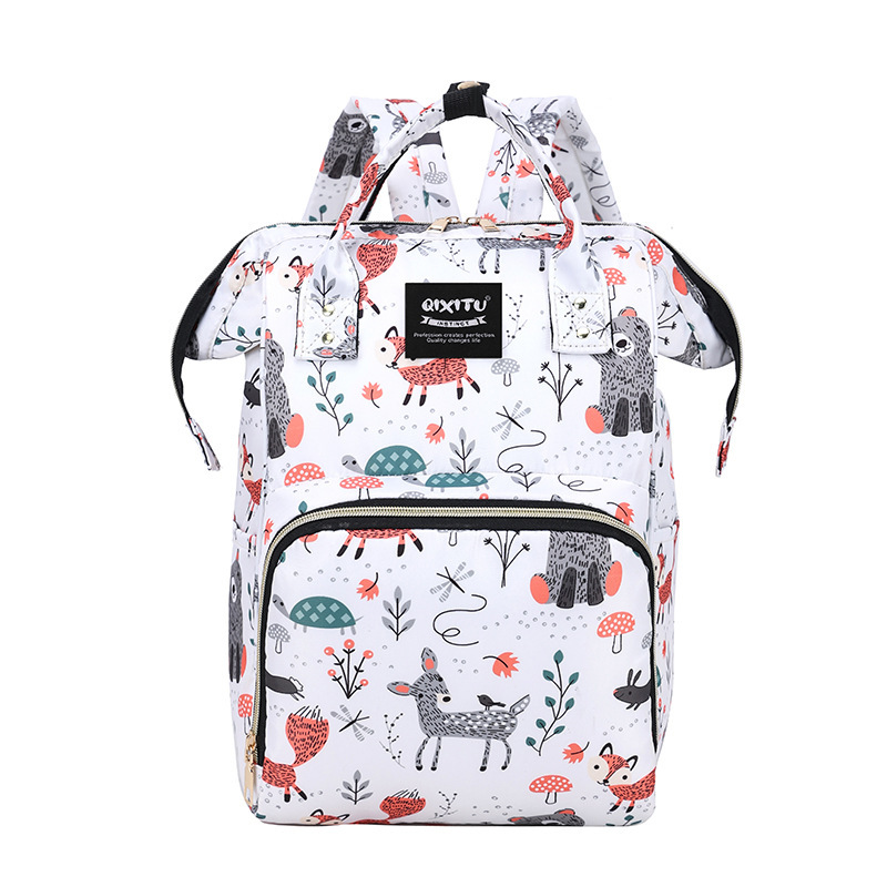 No back zipper side pocket zipper psychedelic forest