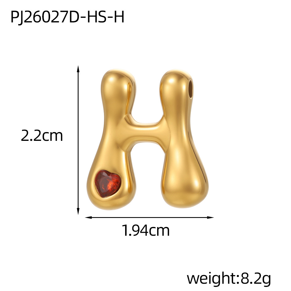 9:Red zirconium letter-h (inner hole diameter 3mm)