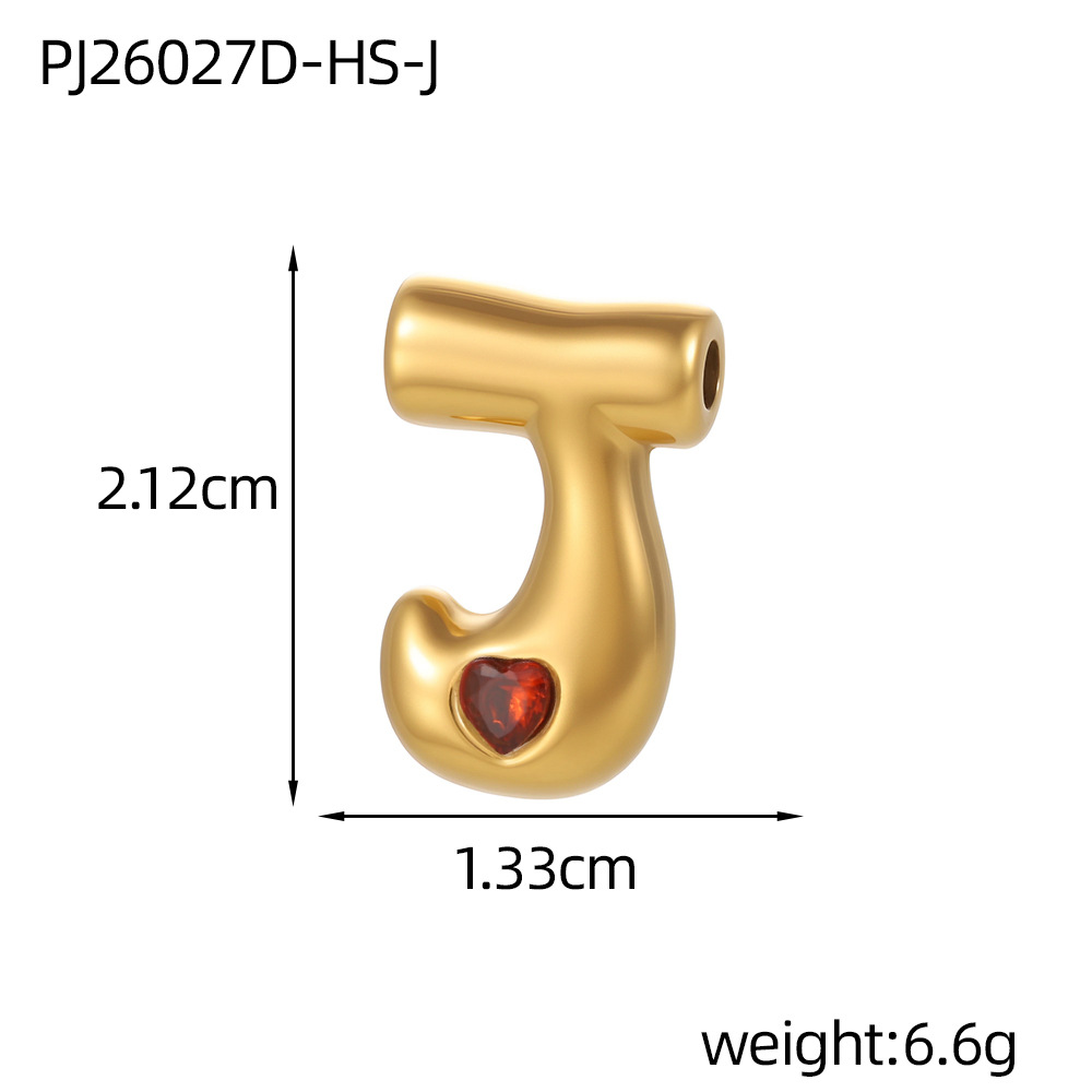 11:Red zirconium letter-j (inner hole diameter 3mm)