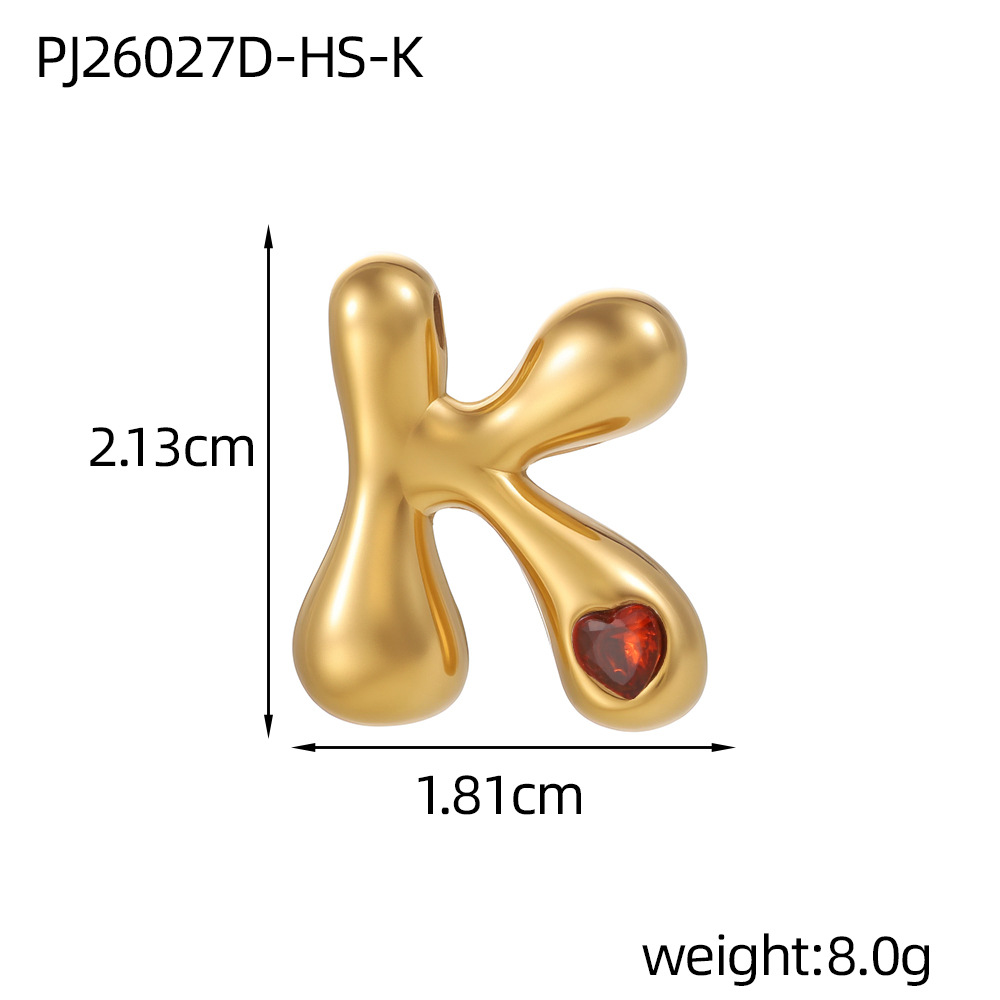 12:Red zirconium letter-k (inner hole diameter 3mm)