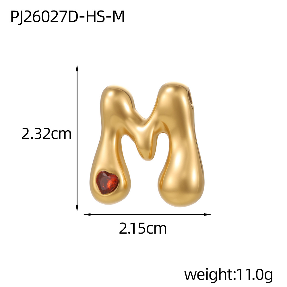 14:Red zirconium letter-m (inner hole diameter 3mm)