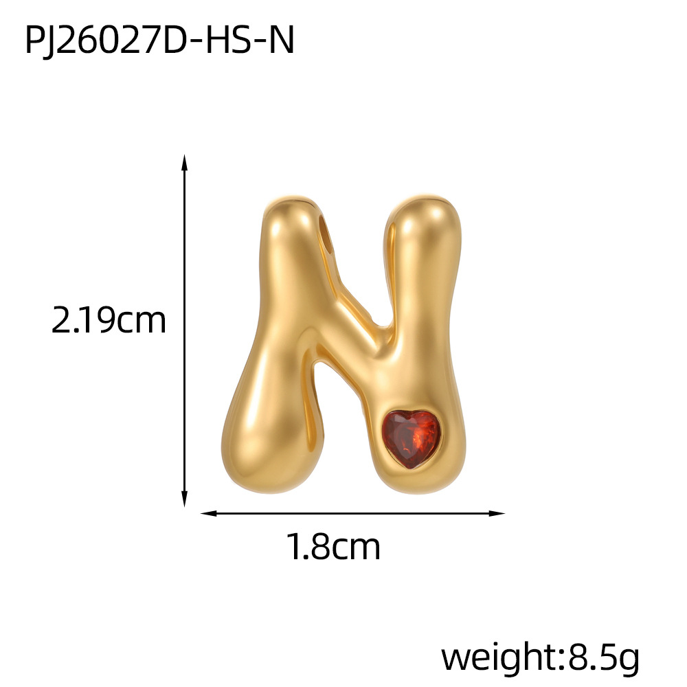 15:Red zirconium letter-n (inner hole diameter 3mm)