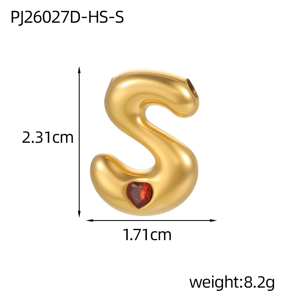 20:Red zirconium letter-s (inner hole diameter 3mm)