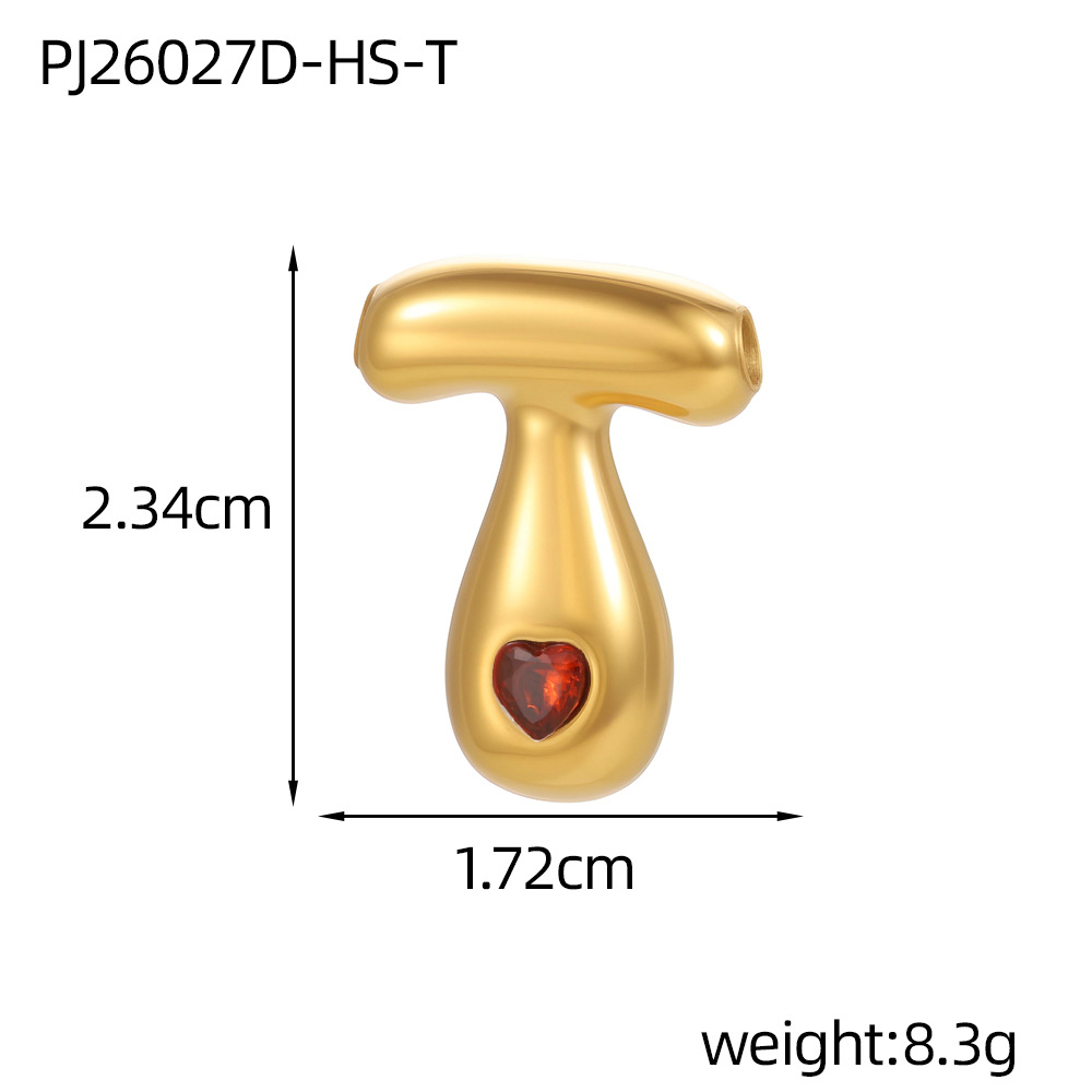 21:Red zirconium letter-t (inner hole diameter 3mm)