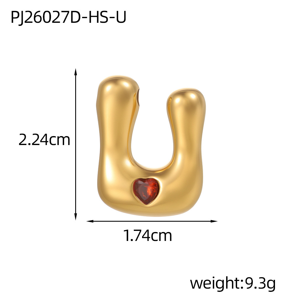 22:Red zirconium letter-u (inner hole diameter 3mm)