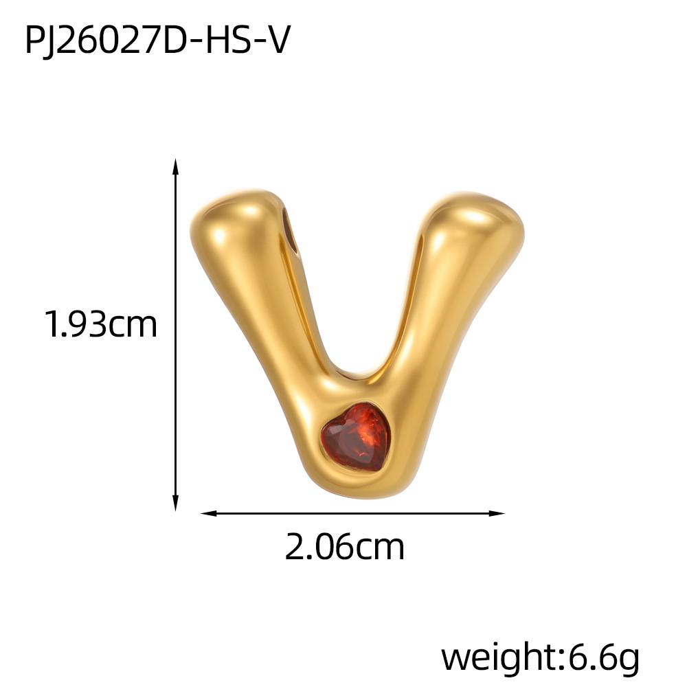 23:Red zirconium letter-v (inner hole diameter 3mm)