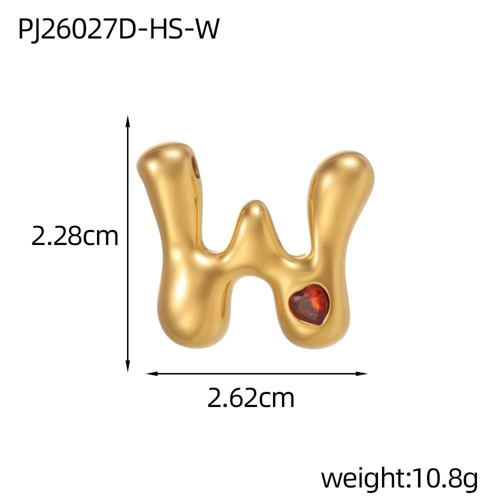 24:Red zirconium letter-w (inner hole diameter 3mm)