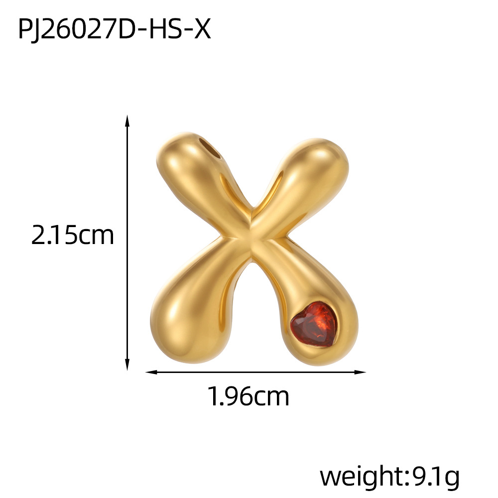 25:Red zirconium letter-x (inner hole diameter 3mm)