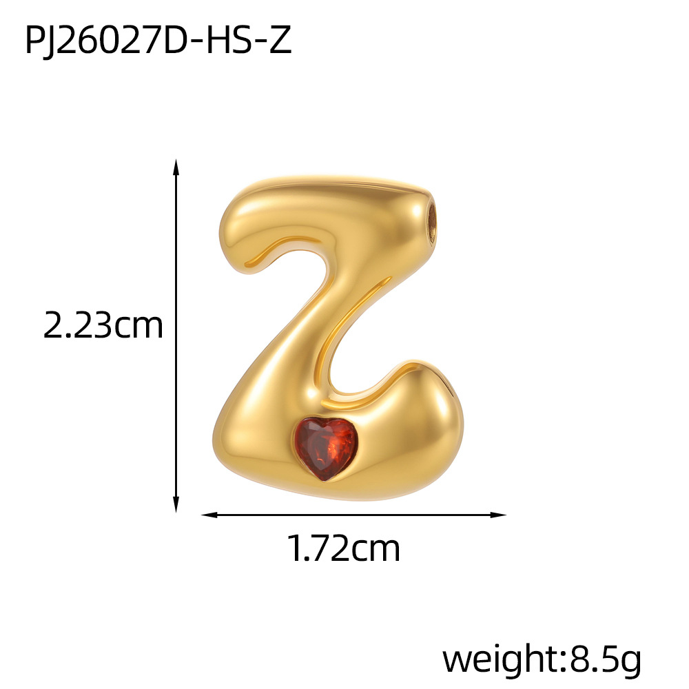 27:Red zirconium letter-z (inner hole diameter 3mm)