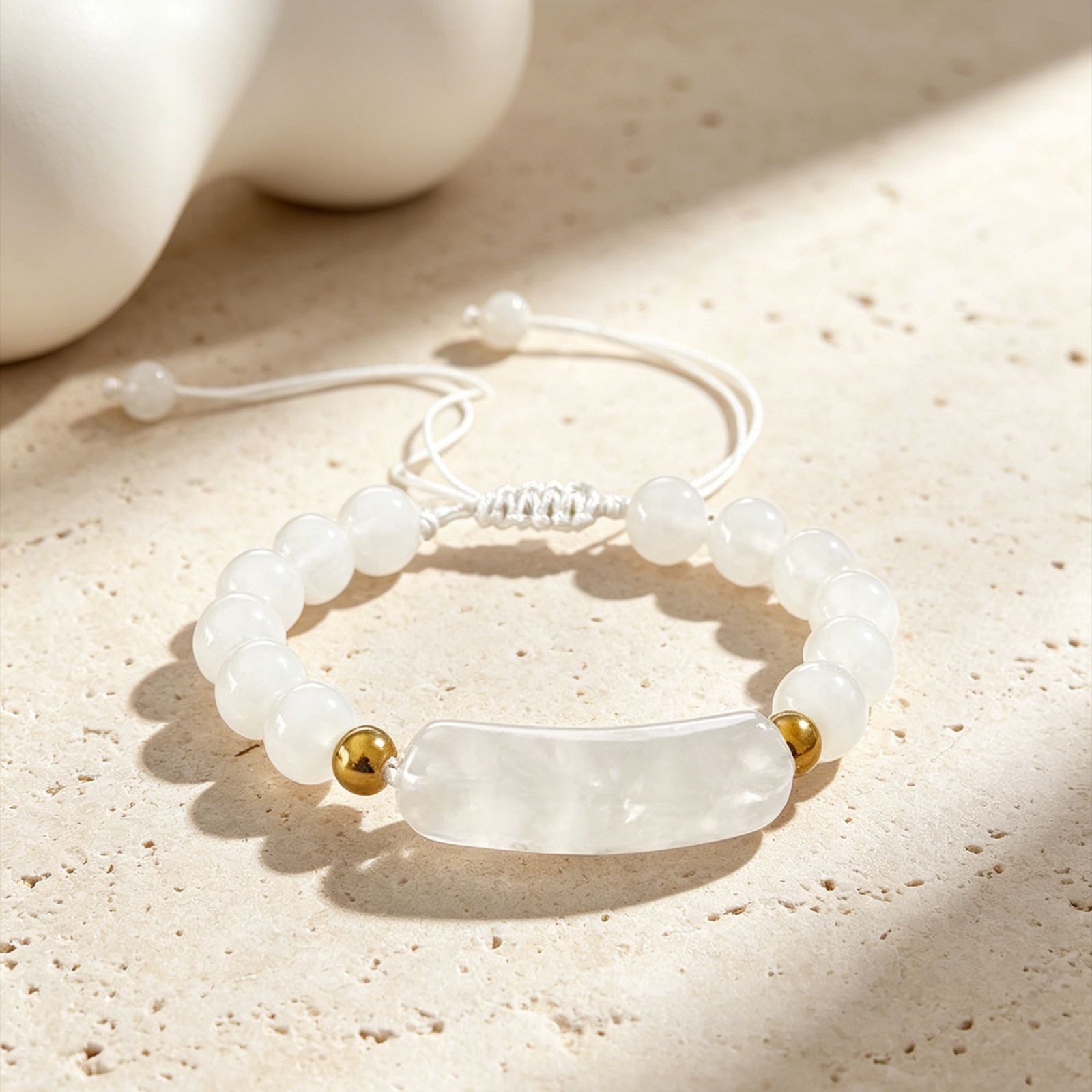 3:Changqiao brand milky white stone bracelet